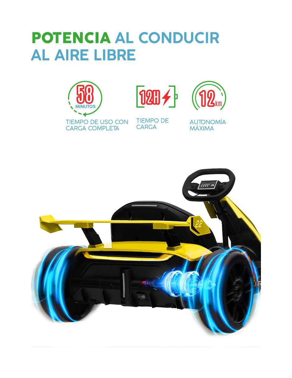 Automóvil montable montable con control remoto GO KART TURBOX de Recargable para Infantil Unisex 6