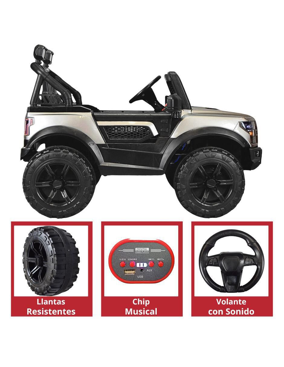 Automóvil montable con control remoto Raptor recargable infantil 4