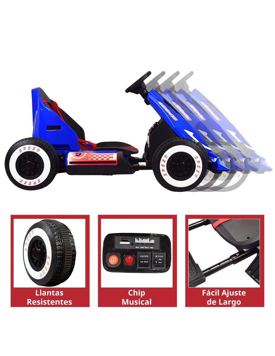 Automóvil montable con control remoto Crazy Kart Speed recargable infantil