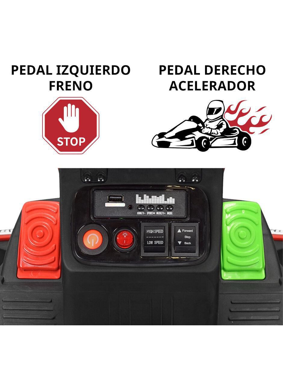 Automóvil montable con control remoto Crazy Kart Speed recargable infantil