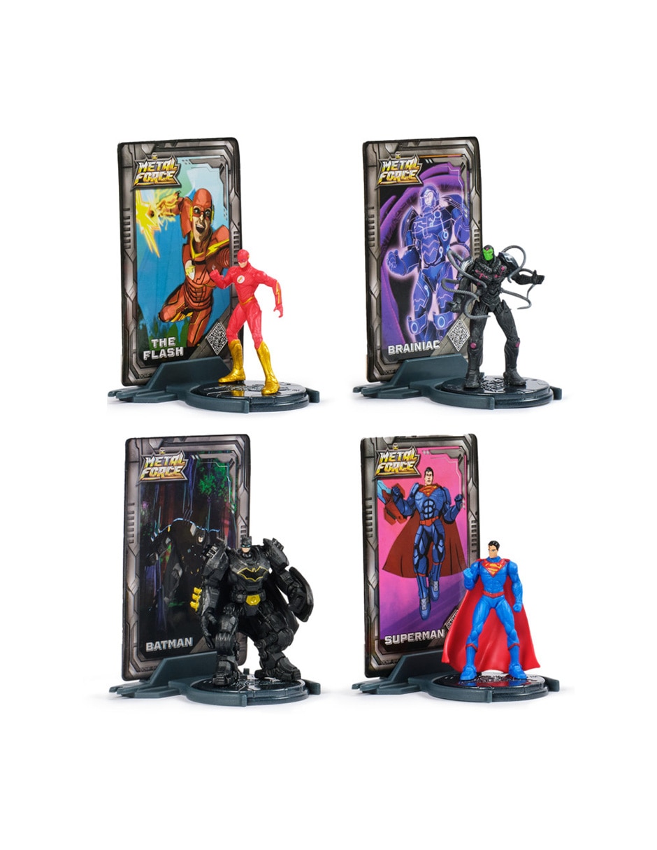 Set figuras acción articulada DC Metal Force Brainiac,Batman,Superman y The Flash Collectors