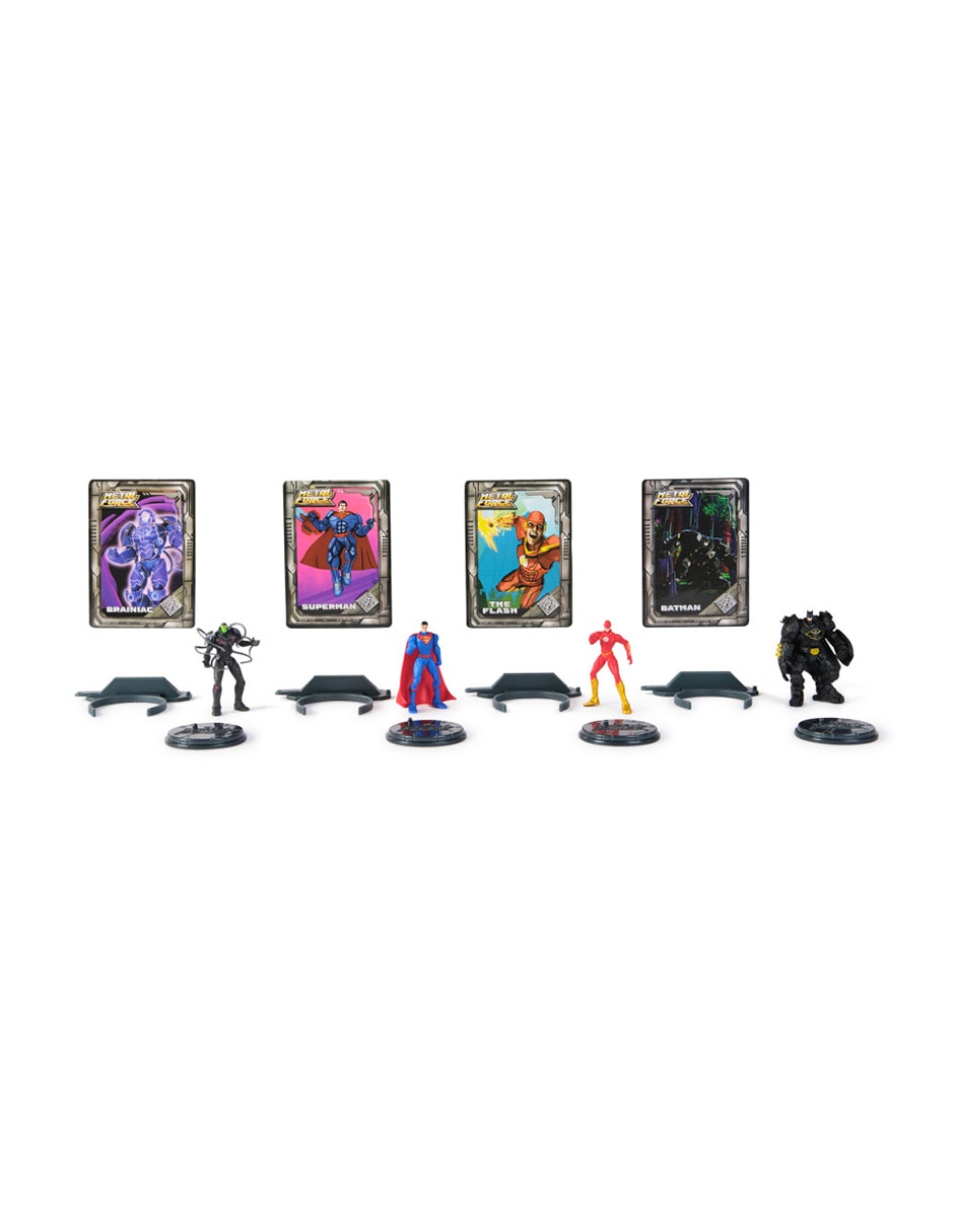 Set figuras acción articulada DC Metal Force Brainiac,Batman,Superman y The Flash Collectors