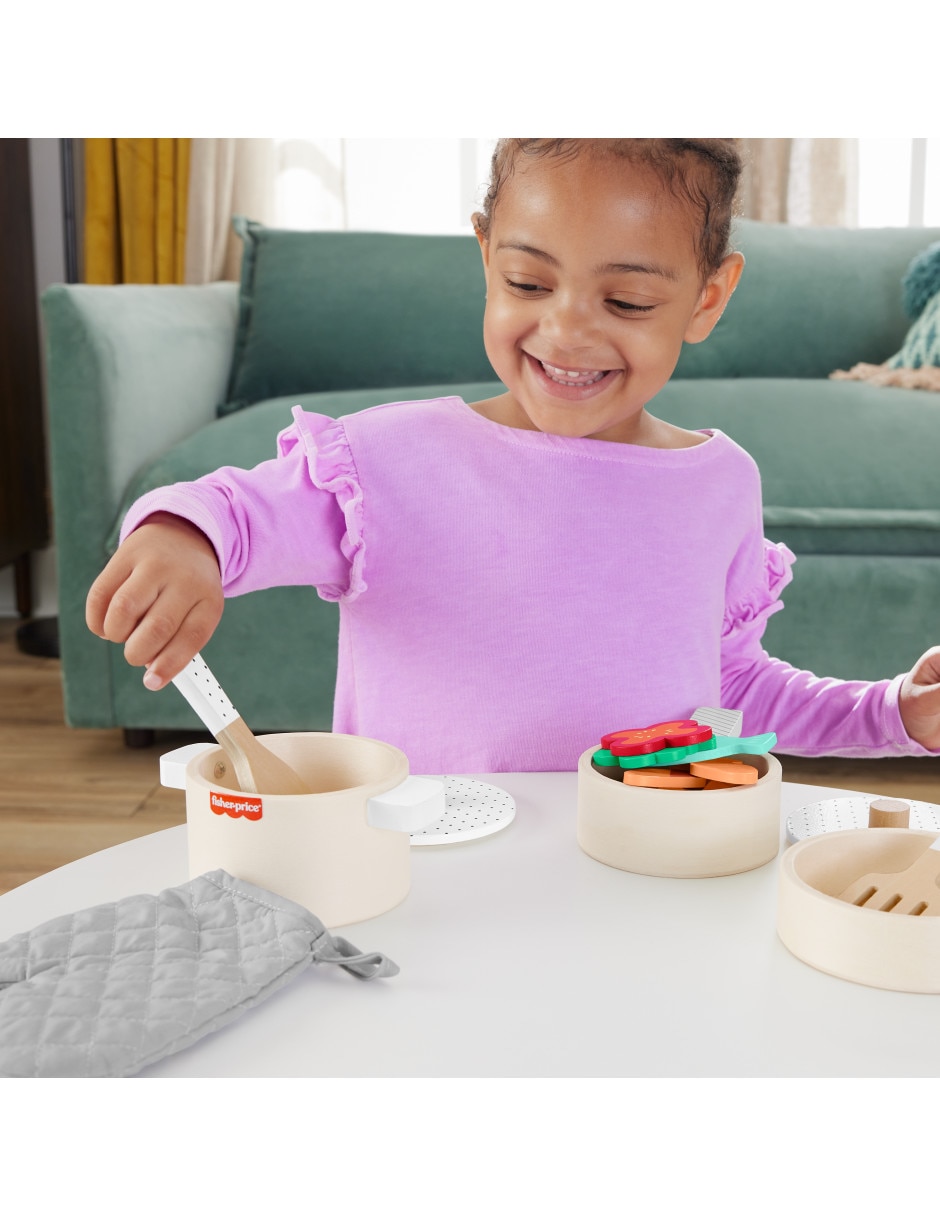 Juego De Ollas Y Sartenes De Madera Fisher Price juego armable infantil unisex