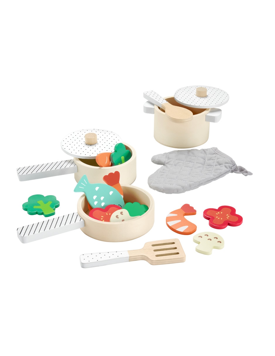 Juego De Ollas Y Sartenes De Madera Fisher Price juego armable infantil unisex