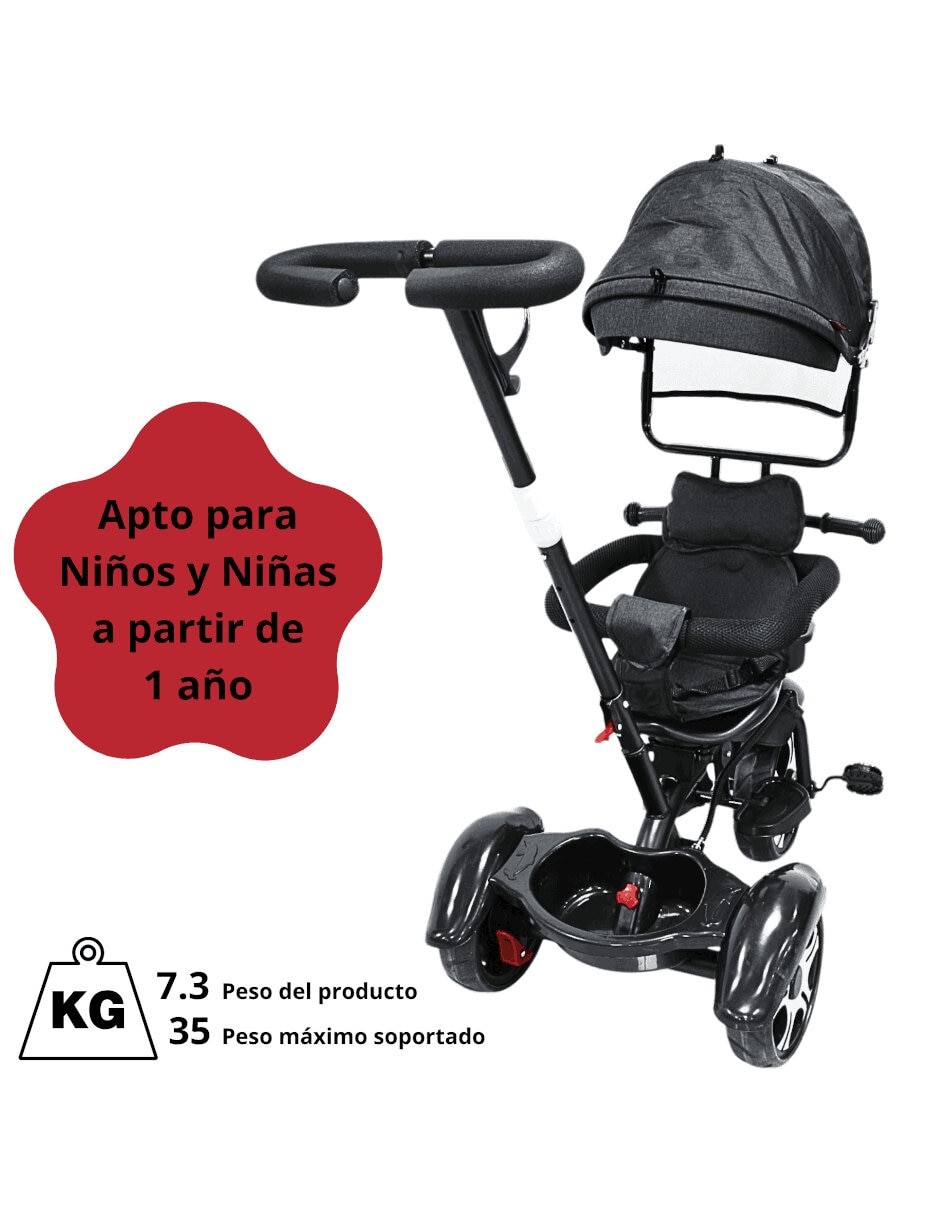 Triciclo evolutivo giratorio para infantil unisex 4