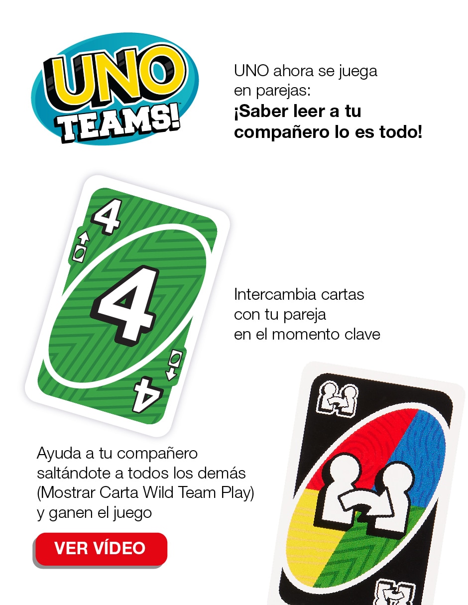 Uno teams juego de mesa Mattel