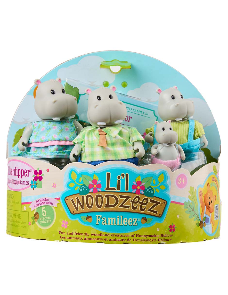 Set muñecas Woodzeez Familia Hipopótamo