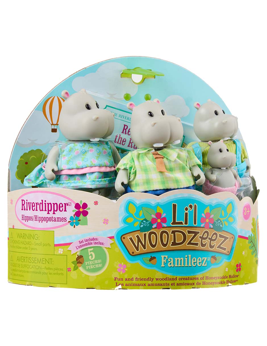Set muñecas Woodzeez Familia Hipopótamo