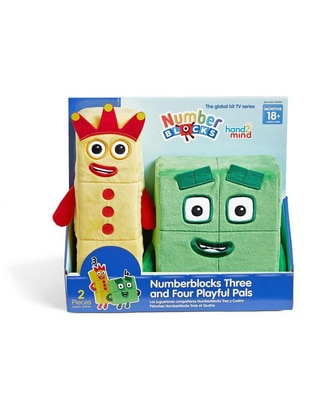 Peluche de amigos juguetones Numberblocks tres y cuatro