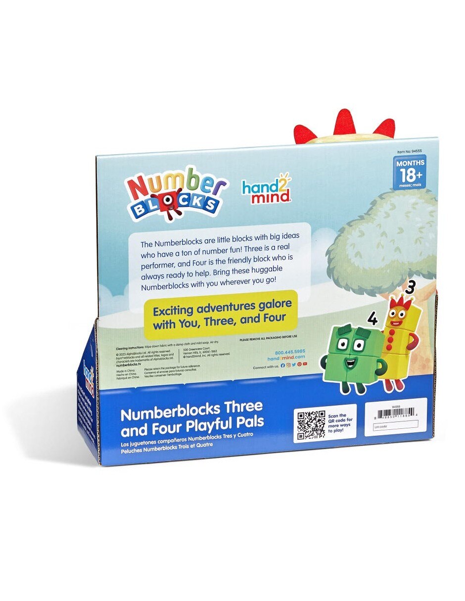 Peluche de amigos juguetones Numberblocks tres y cuatro 5