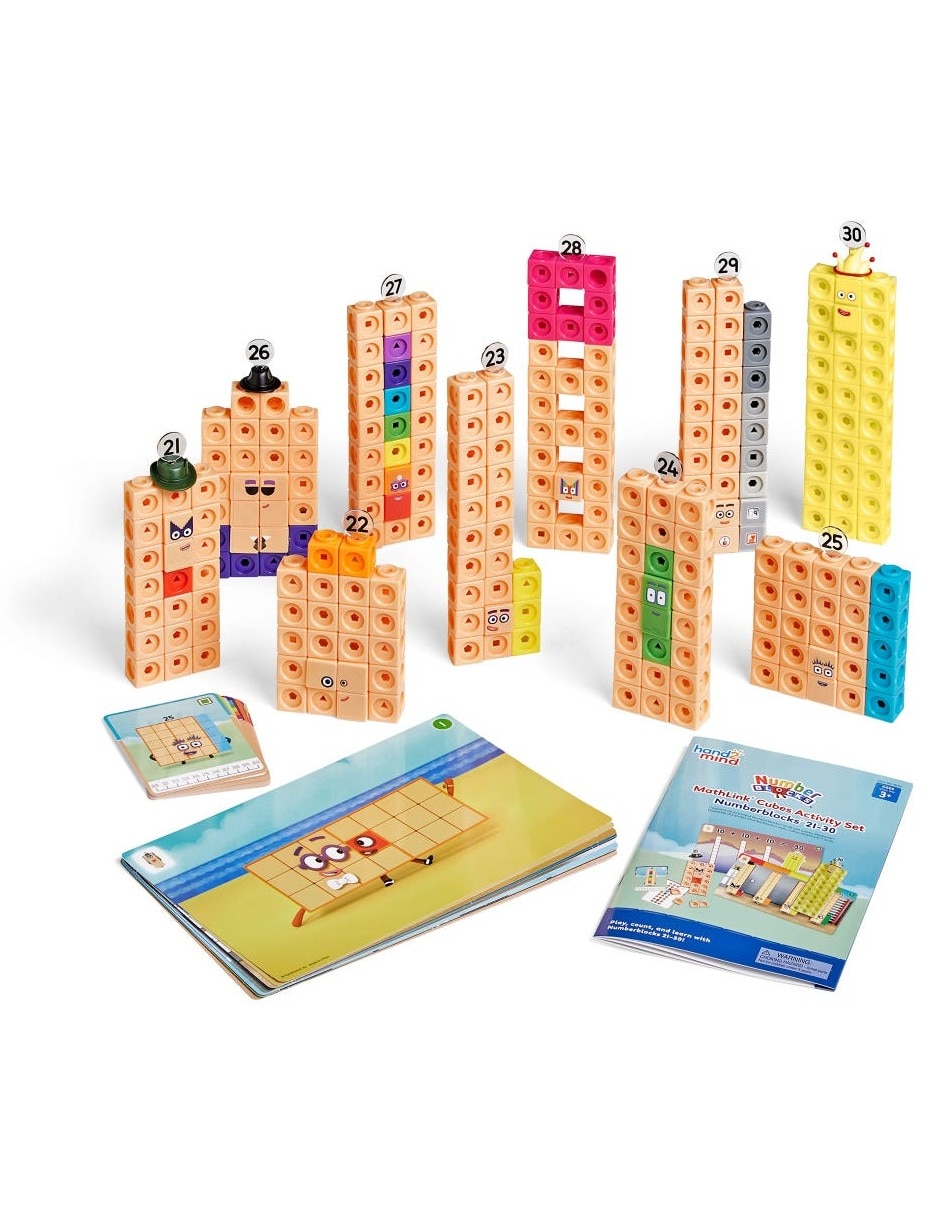Conjunto de actividades MathLink Cubes Numberblocks 21-30