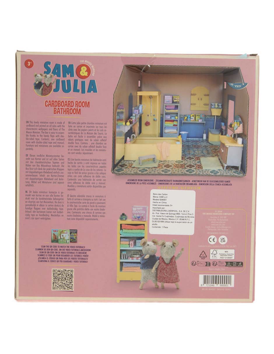 Casa de muñecas Sam&Julia Cardboard Room Bathroom