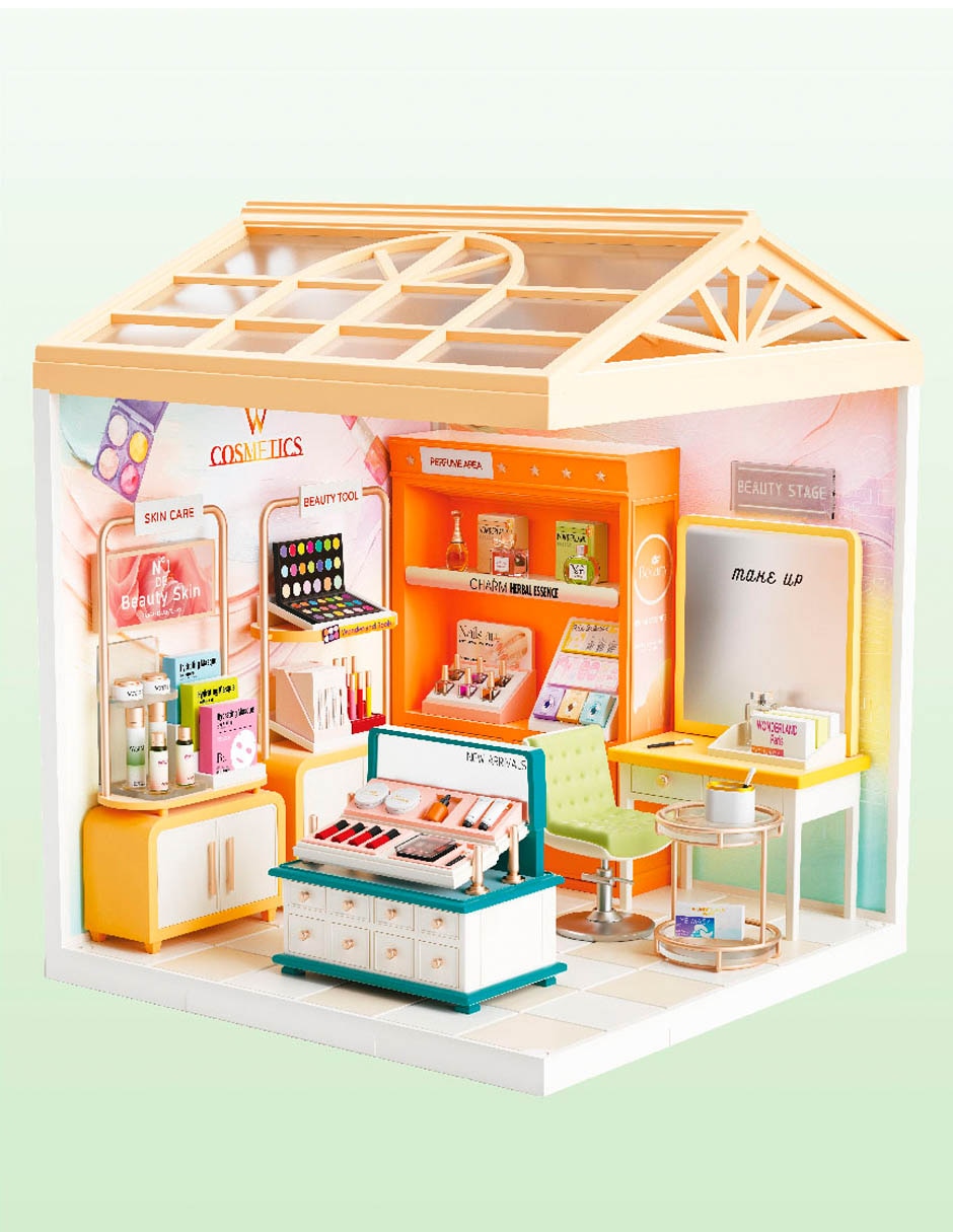 Casa miniatura diy assembling beauty cosmetics set