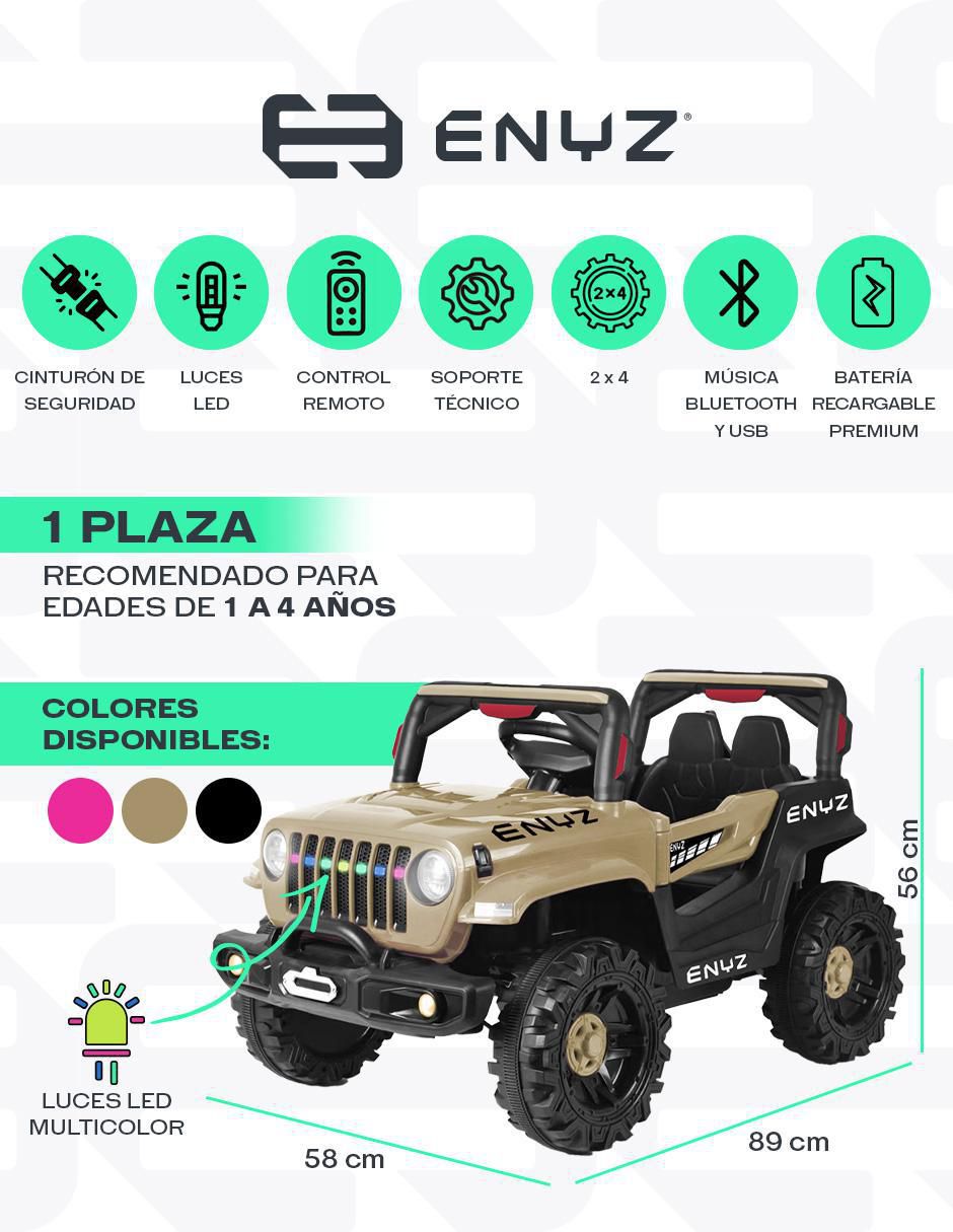 Automóvil montable con control remoto todo terreno recargable infantil 8