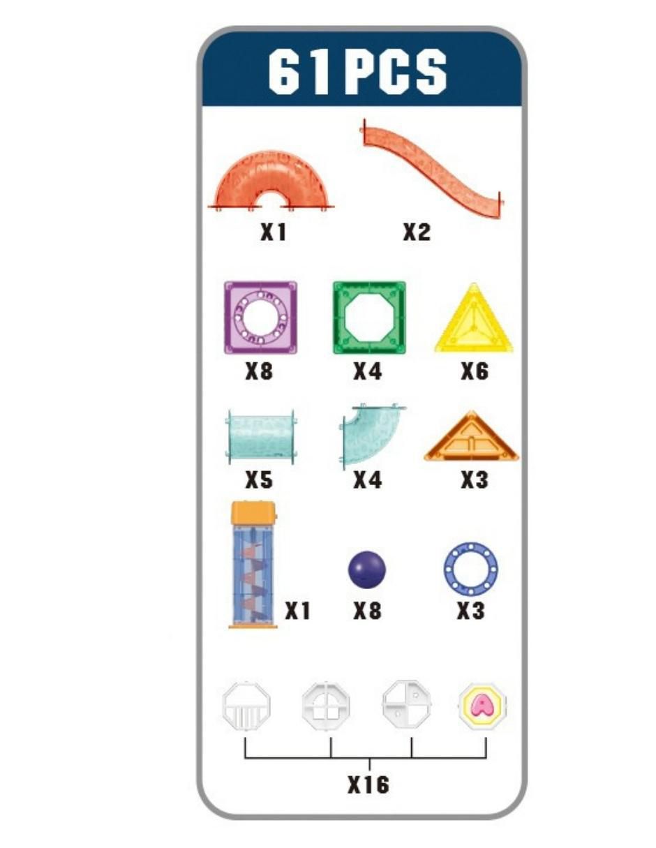 Set de Bloques de Construcción Magnéticos 3D Juguetes STEM Niños y Niñas. HD130A 3