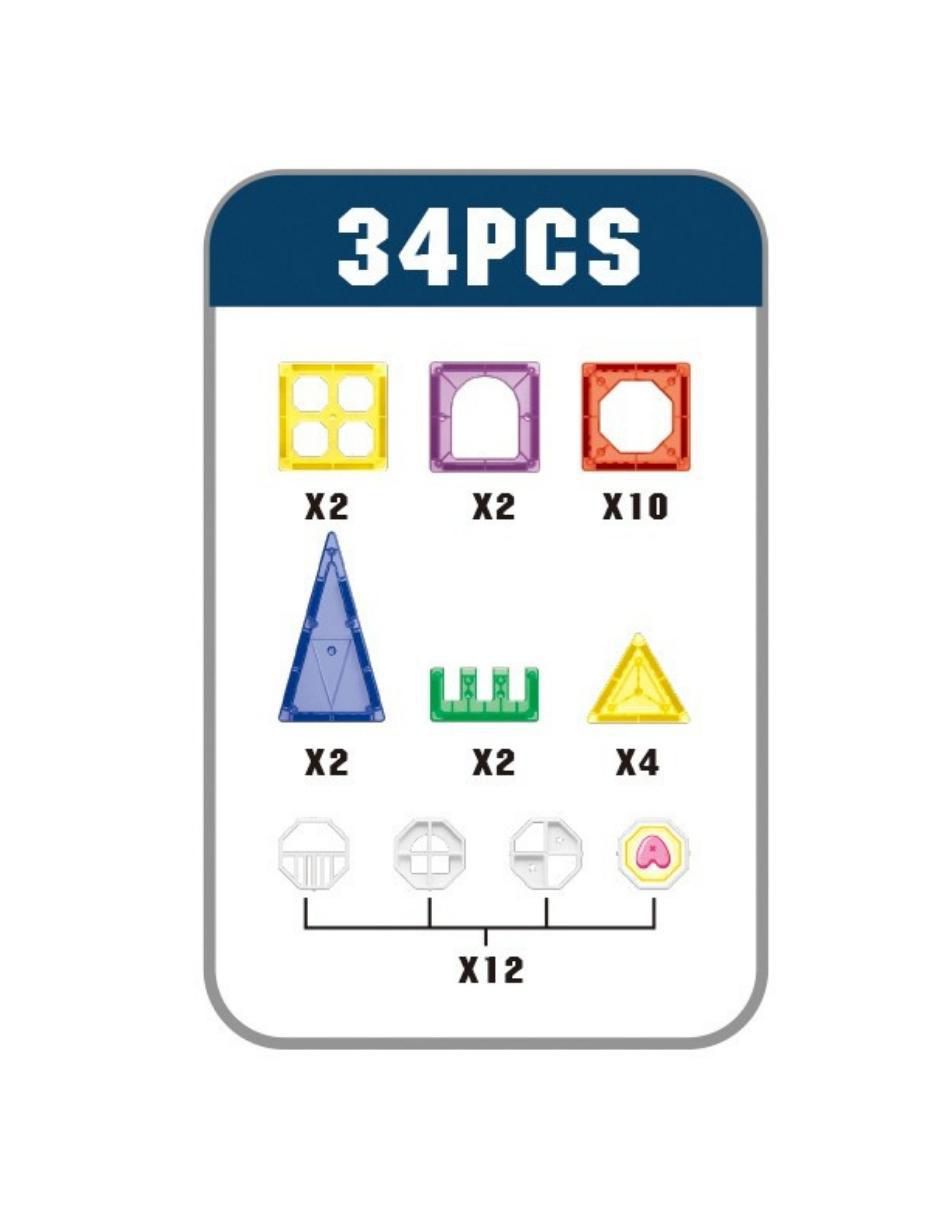 Set de Bloques de Construcción Magnéticos 3D Juguetes STEM Niños y Niñas. HD381A 3
