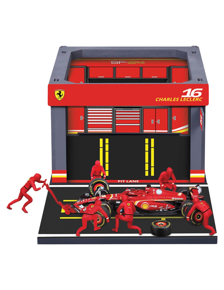 Vehículo a escala pit stop ferrari sf-24 Charles Leclerc 1