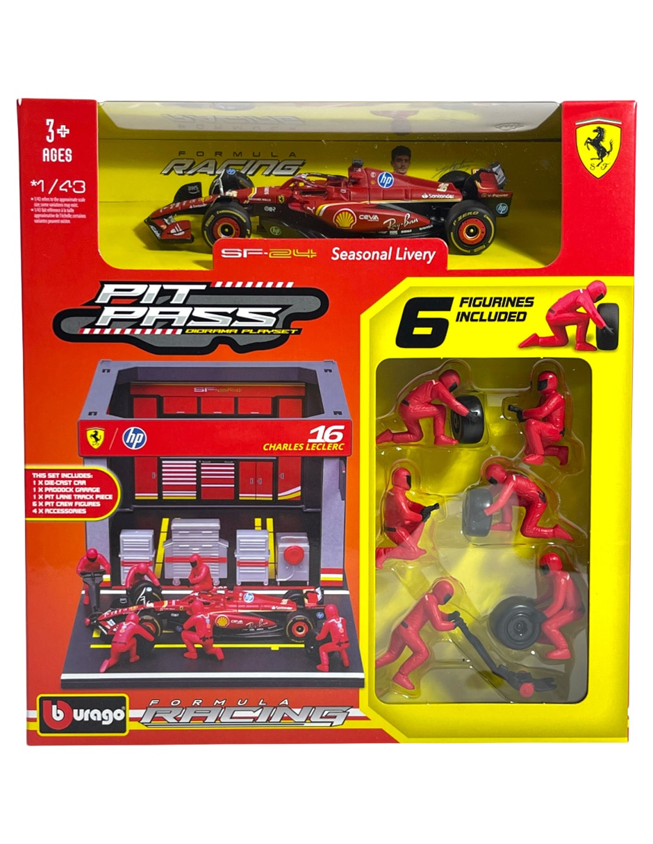 Vehículo a escala pit stop ferrari sf-24 Charles Leclerc 4