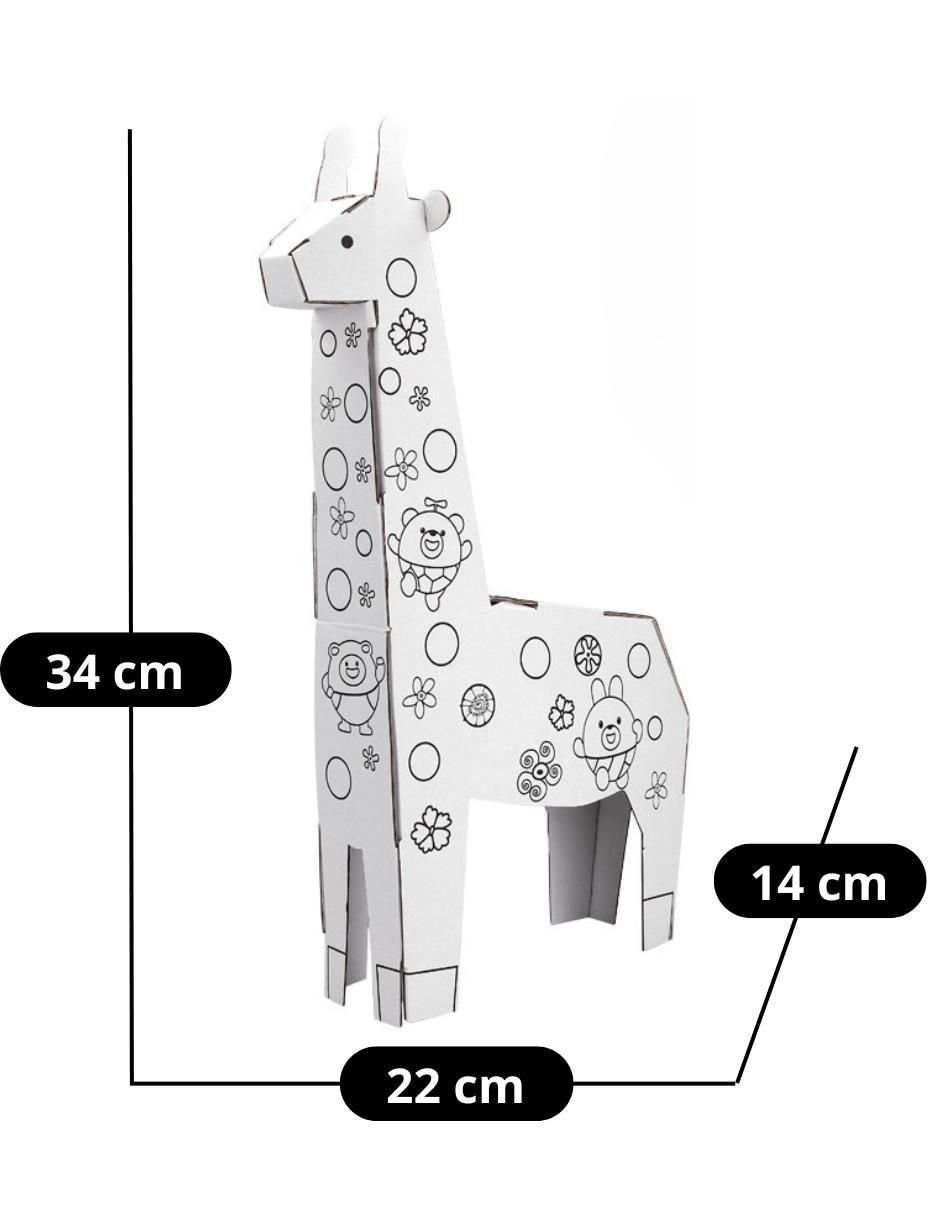 Figura armable de cartón para pintar jirafa Diy doodle 6