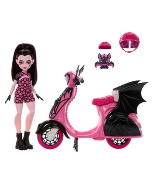 Muñeca fashion draculaura con scooter