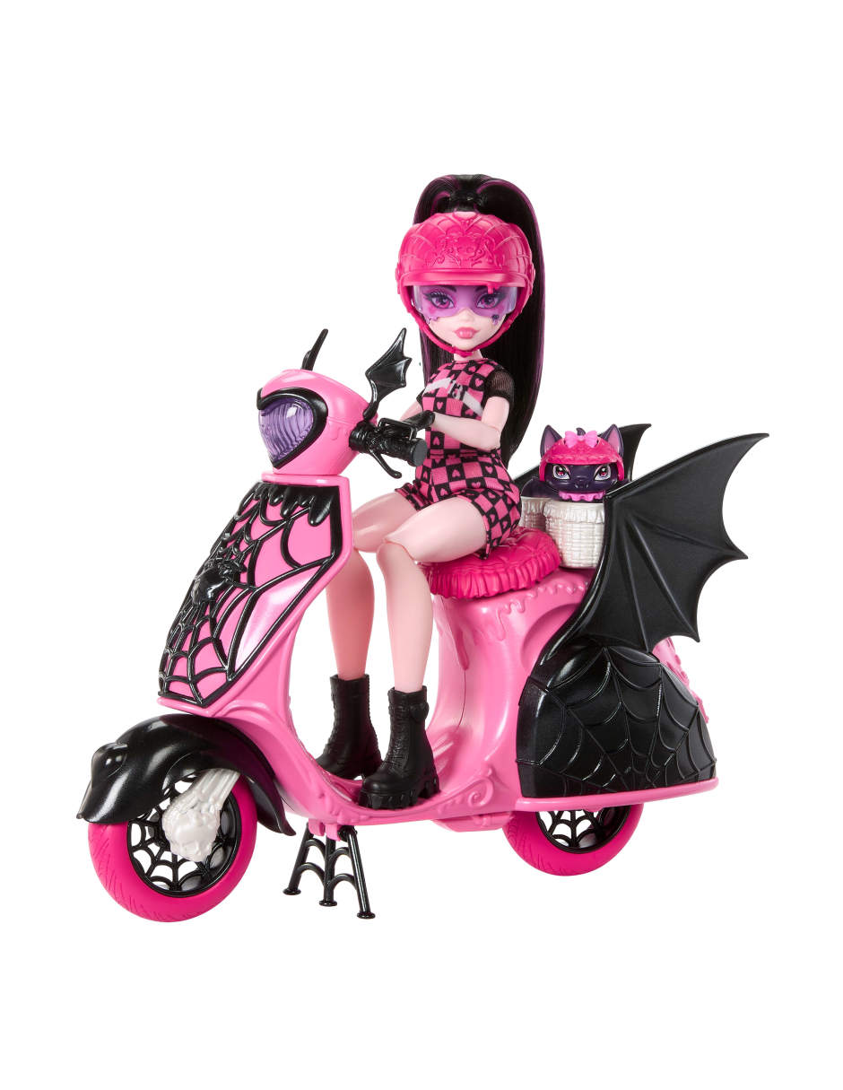 Muñeca fashion draculaura con scooter 6