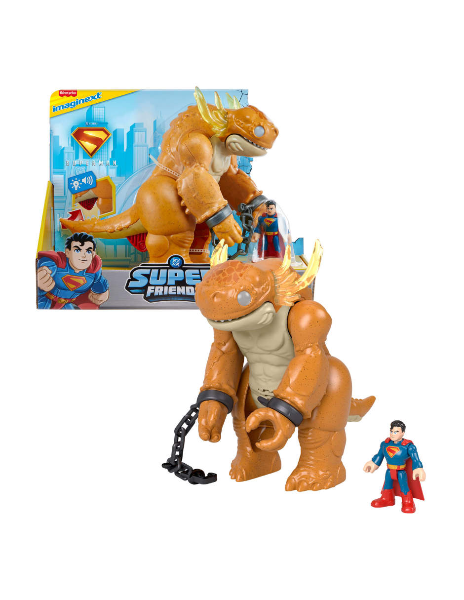 Figura de acción articulada dc super friends superman kaiju clash edición limitada imaginext con luz y sonido