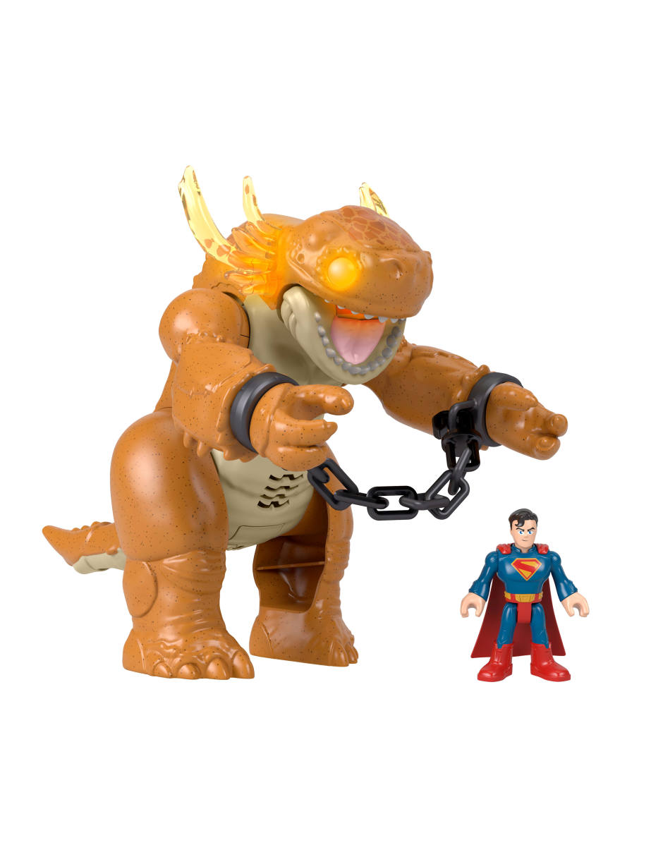 Figura de acción articulada dc super friends superman kaiju clash edición limitada imaginext con luz y sonido