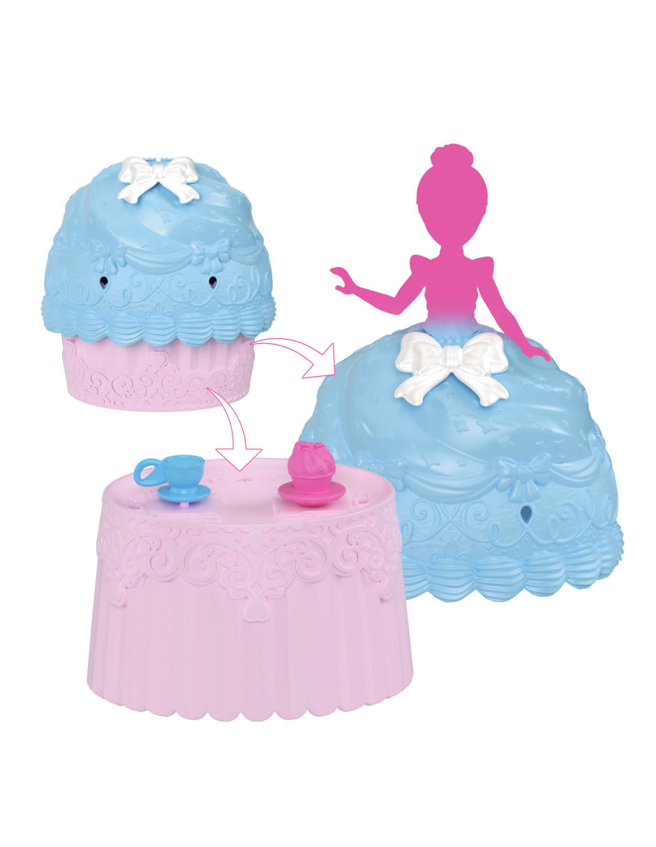Muñeca clasica disney princesas cupcake transformable a falda 4
