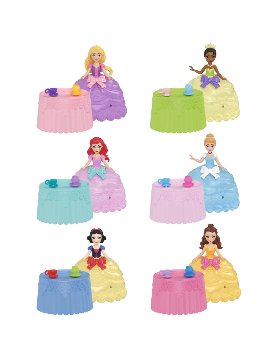 Muñeca clasica disney princesas cupcake transformable a falda 5