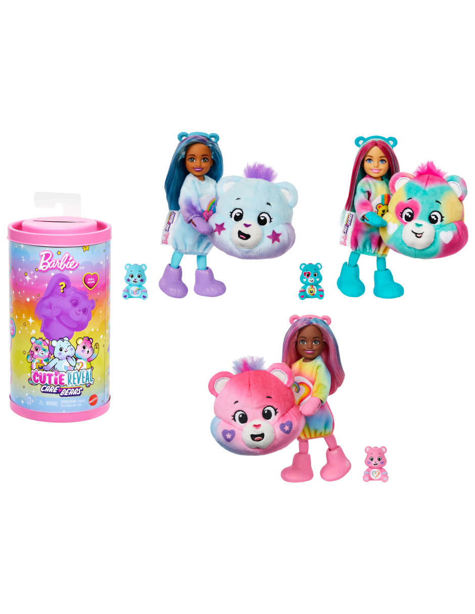 Muñeca clasica chelsea ositos cariñositos coloridos sorpresa