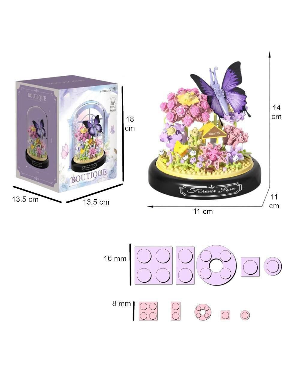 Set construcción de flores y mariposa armables