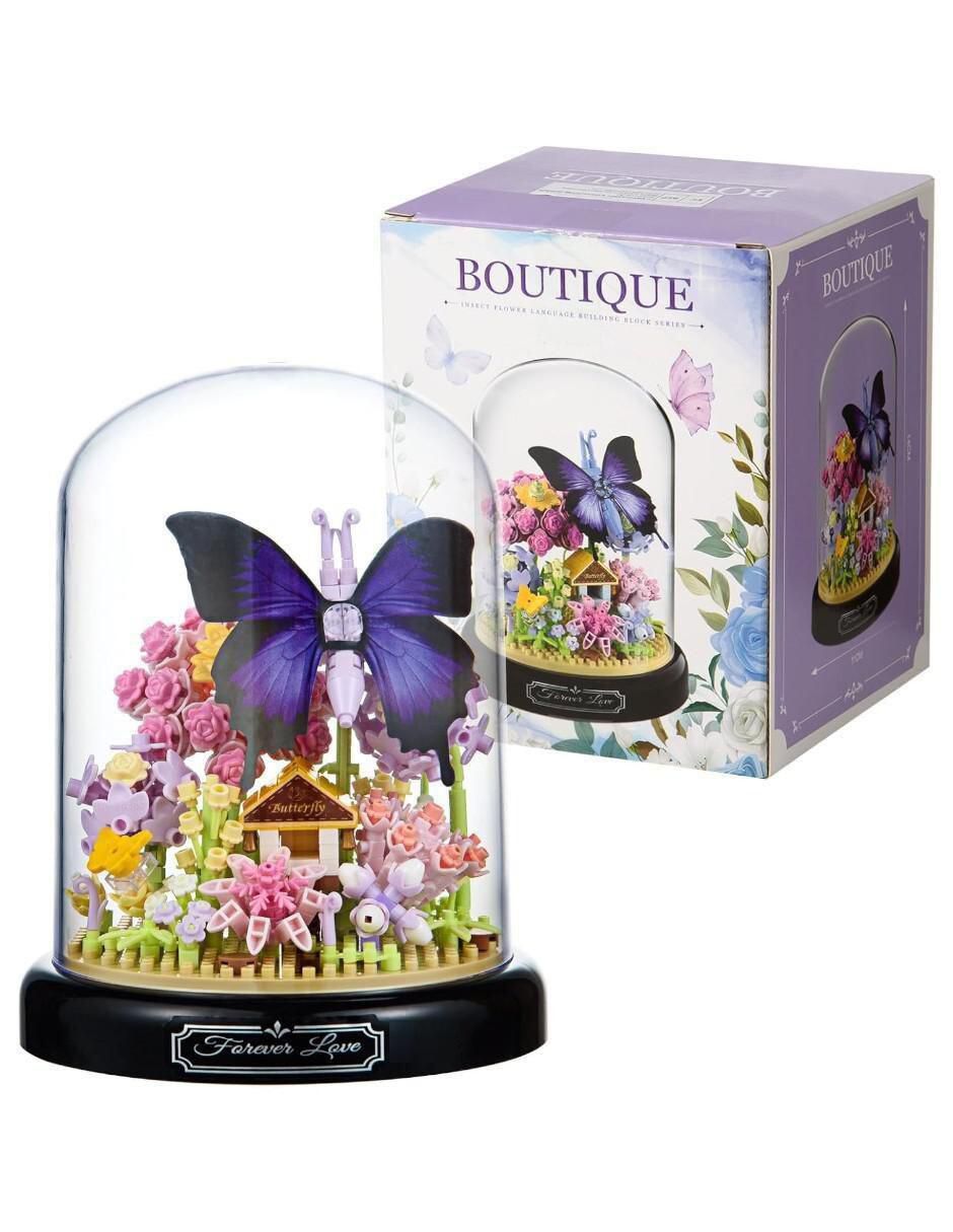 Set construcción de flores y mariposa armables