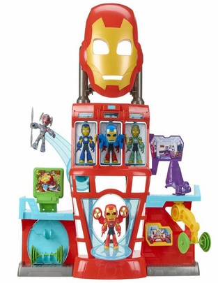 Set figuras acción articulada Iron Man y Sus Sorprendentes Amigos Iron-Cuartel General Con sonido