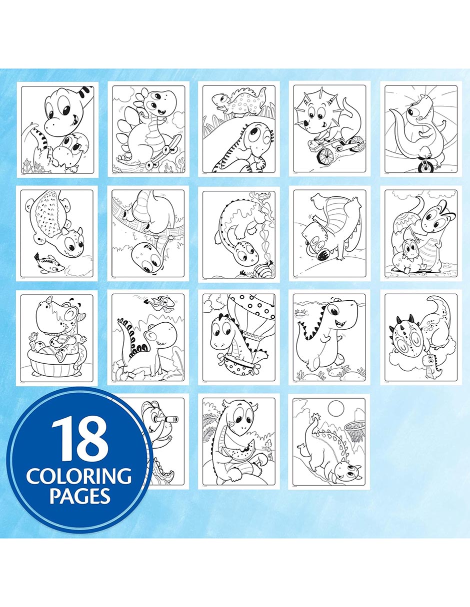 Hojas para colorear prehistóricas Crayola juego arte y manualidades unisex