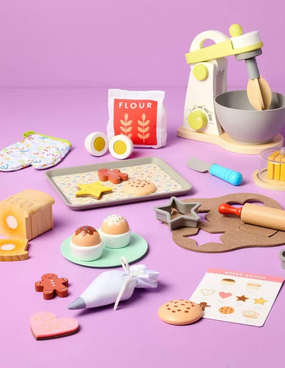 Set repostería de madera y plástico juego de rol para niños 4