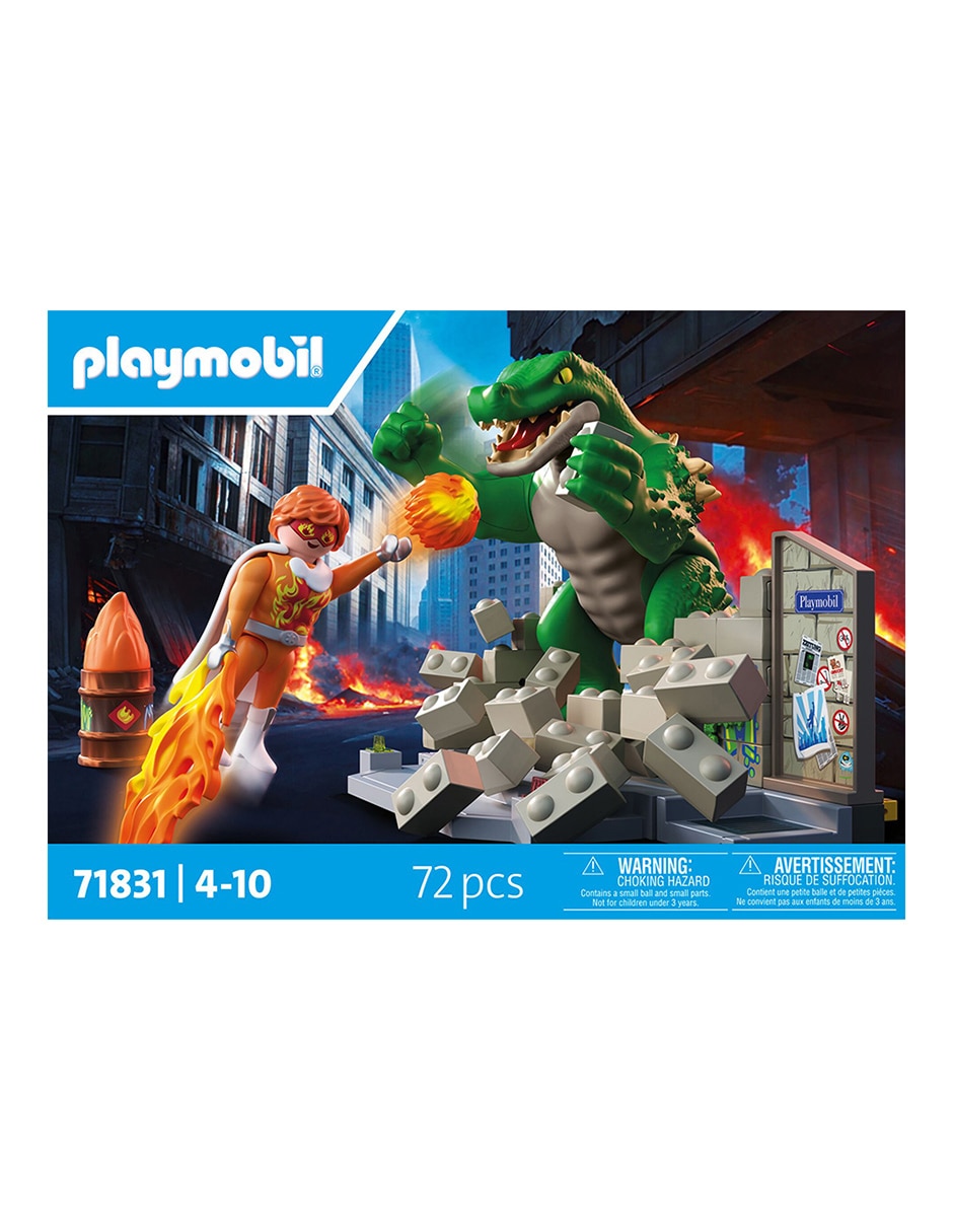 Playmobil Pm Héroe Batalla Contra El Lagarto Gigante 71831