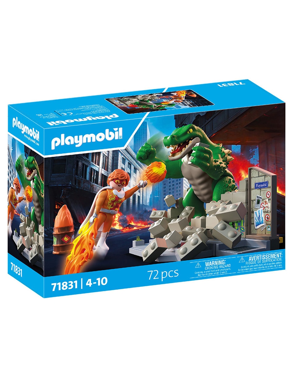 Playmobil Pm Héroe Batalla Contra El Lagarto Gigante 71831