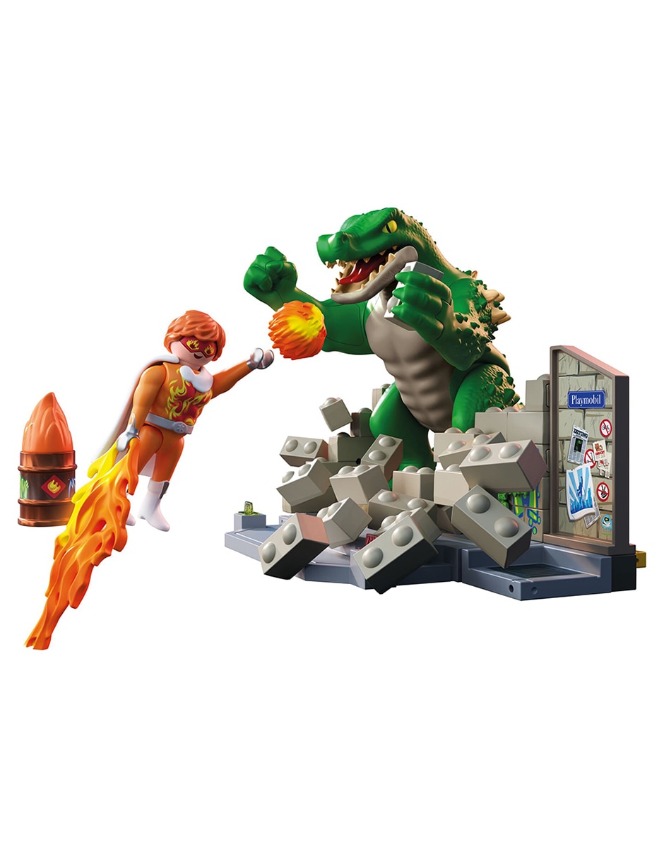 Playmobil Pm Héroe Batalla Contra El Lagarto Gigante 71831