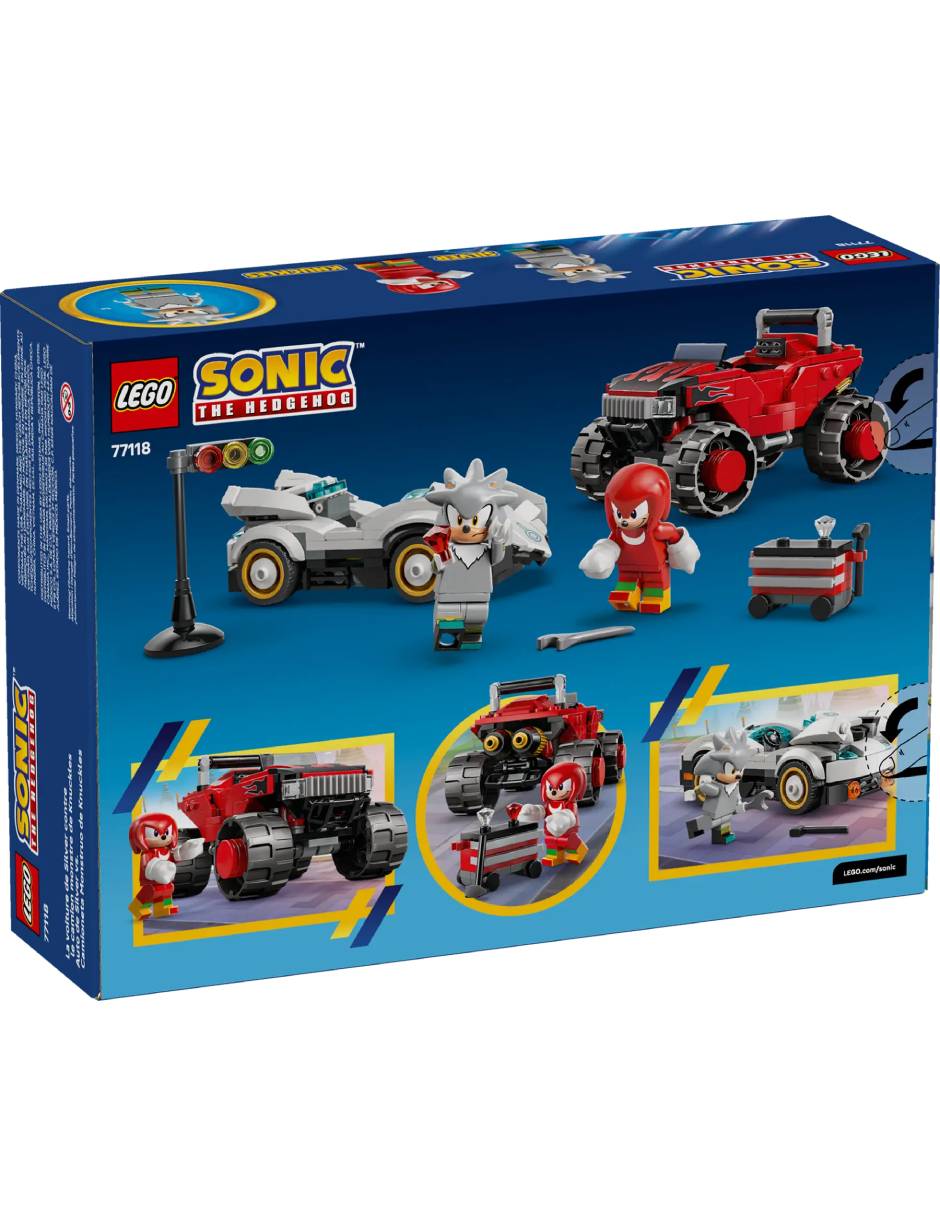 Sonic The Hedgehog Set De Lego Sonic Silver'S Car Vs. Knuckles Monster Truck 77118 77118 2