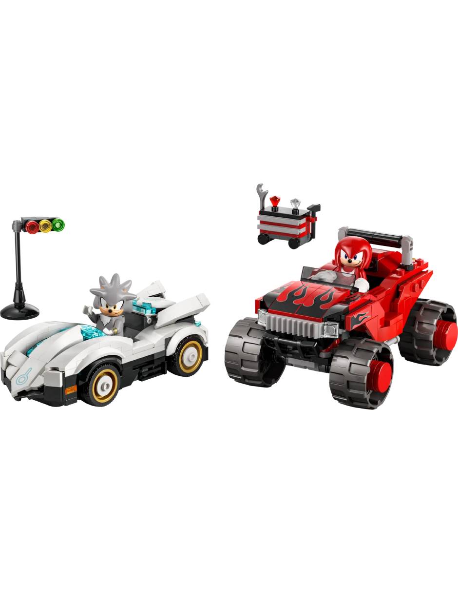 Sonic The Hedgehog Set De Lego Sonic Silver'S Car Vs. Knuckles Monster Truck 77118 77118 3