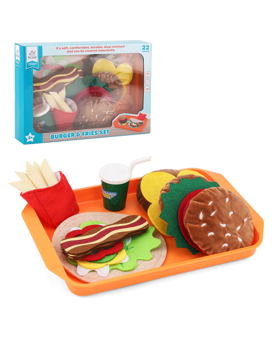 Set hamburguesa y papas Toy Town juego de rol para niños