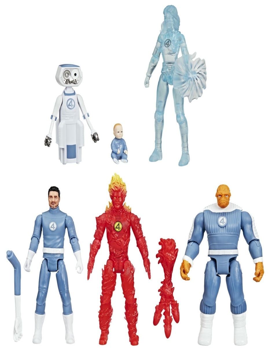 Set figuras acción articulada Los 4 Fantásticos: Primeros Pasos Los 4 Fantásticos Fans