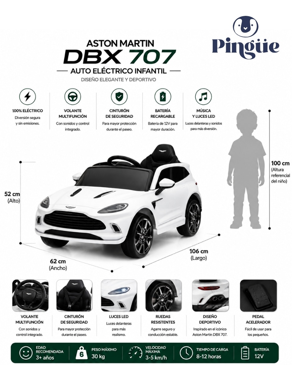 Automóvil montable con control remoto Pingüe recargable