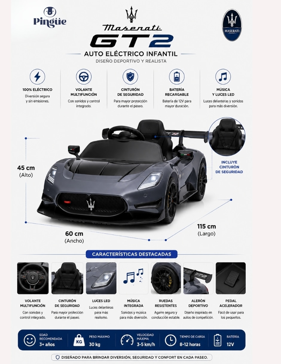 Automóvil montable con control remoto recargable unisex 6