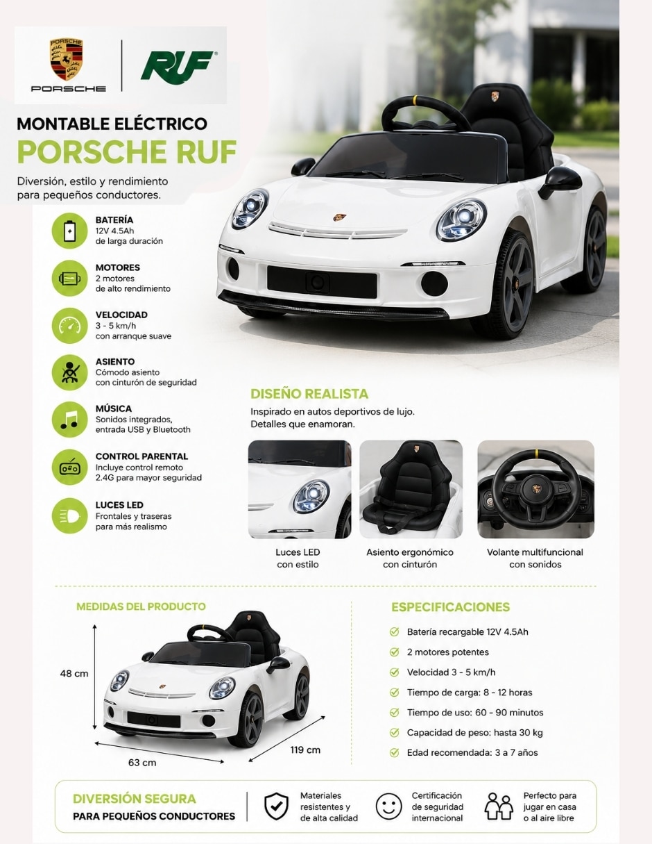 Automóvil montable con control remoto Pingüe recargable 9