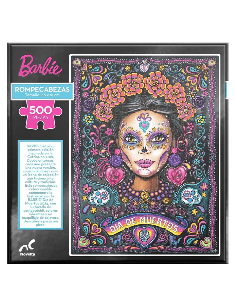 Rompecabezas coleccionable metalizado Barbie catrina 500 piezas 2