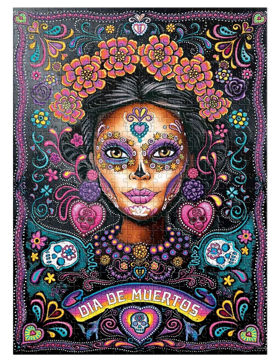 Rompecabezas coleccionable metalizado Barbie catrina 500 piezas 3