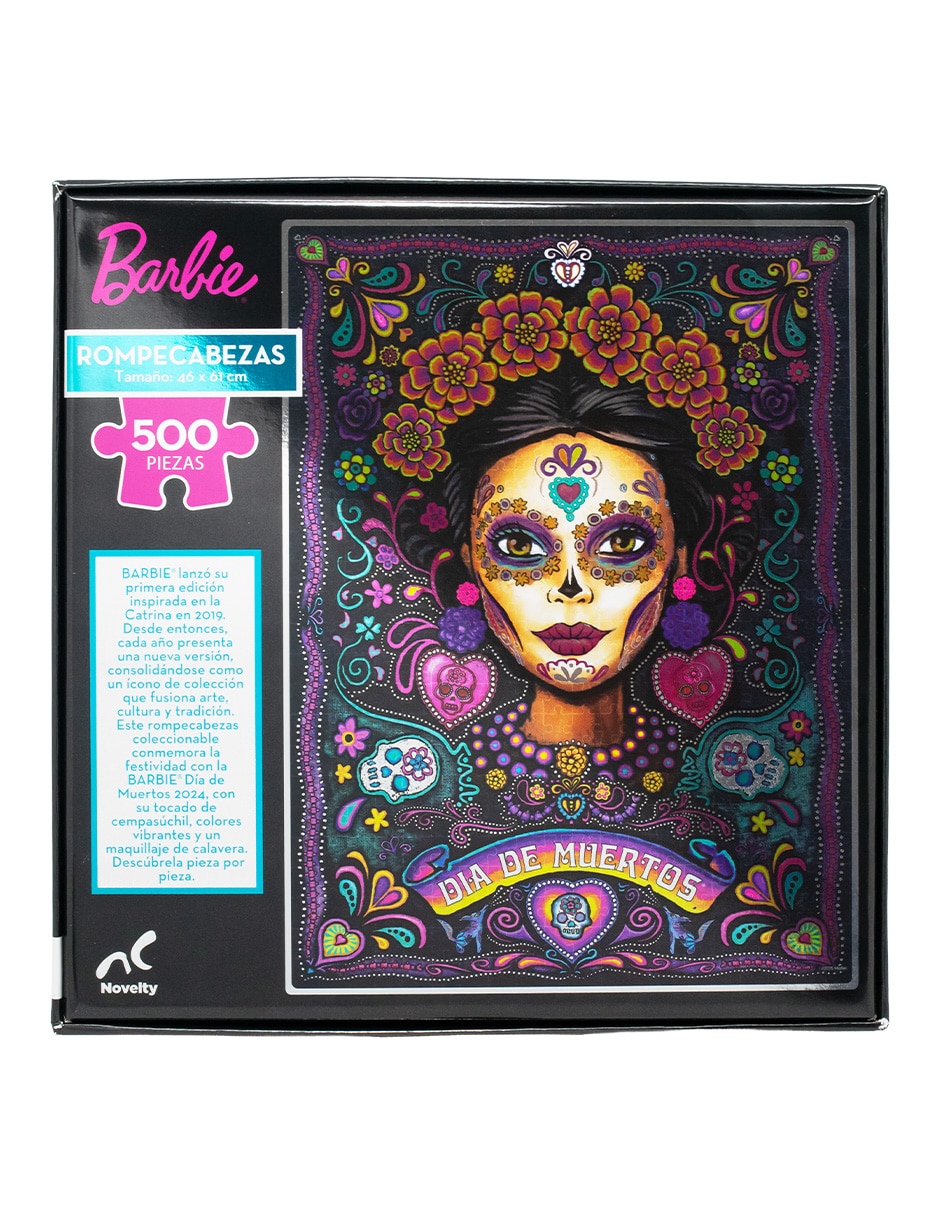 Rompecabezas coleccionable metalizado Barbie catrina 500 piezas 4