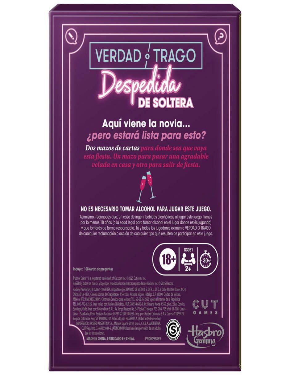 Truth or drink bachelorette party no aplica hasbro games 4