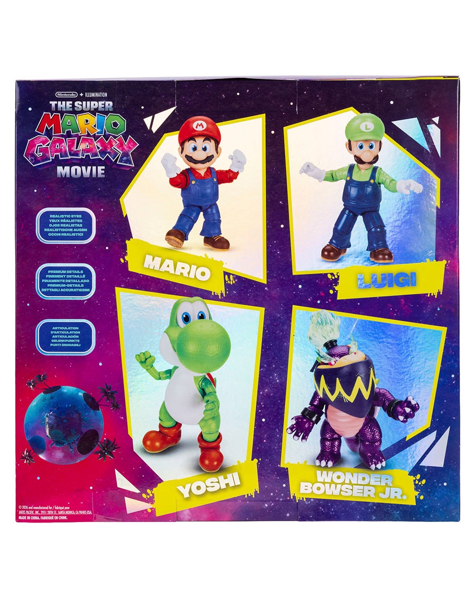 Set Figuras Acción Articulada Super Mario Galaxy Movie Jakks Pacific 4